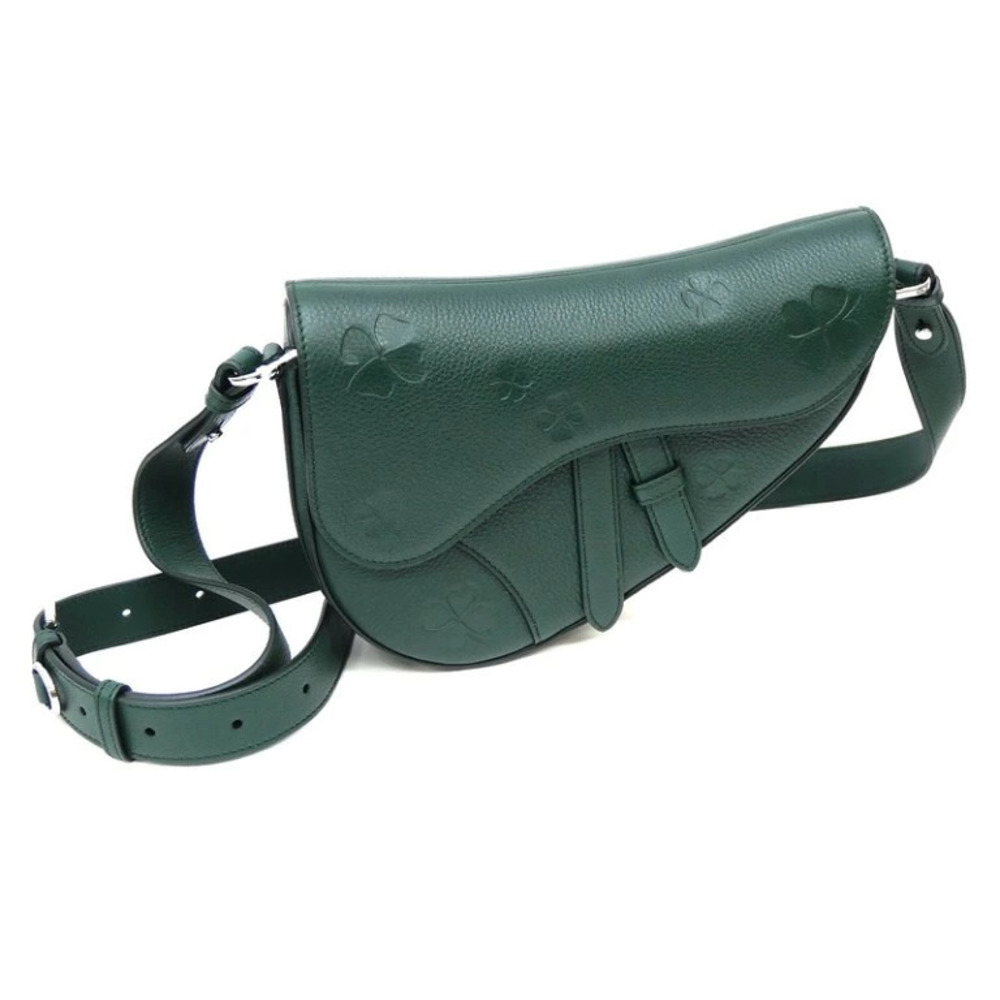 Christian Dior Saddle Bag Clover Summer Collection Green Smooth Calfskin